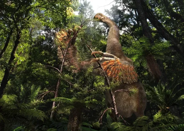 Descubren nueva especie de dinosaurio con enormes garras de dos dedos