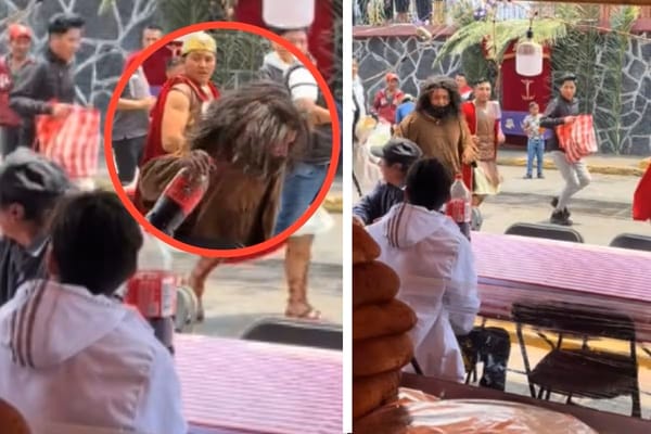 ¡Barrabás, no cambias! Pillaron a interprete del personaje robando una gaseosa mientras que se encontraba en un desfile de Semana Santa.