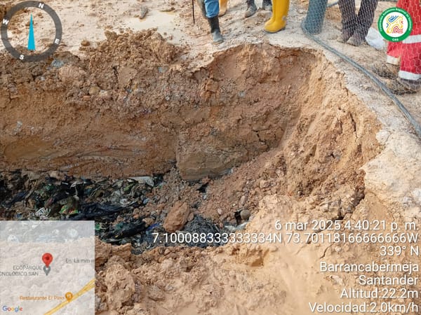 Detectan fuga de lixiviados en relleno sanitario de Barrancabermeja