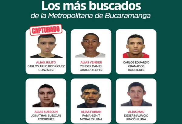 Alcaldía va por los otros cinco más buscados por homicidio en Bucaramanga