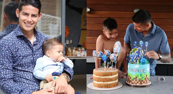 Con temática de Minecraft James Rodríguez celebró los siete años de su hijo Samuel
