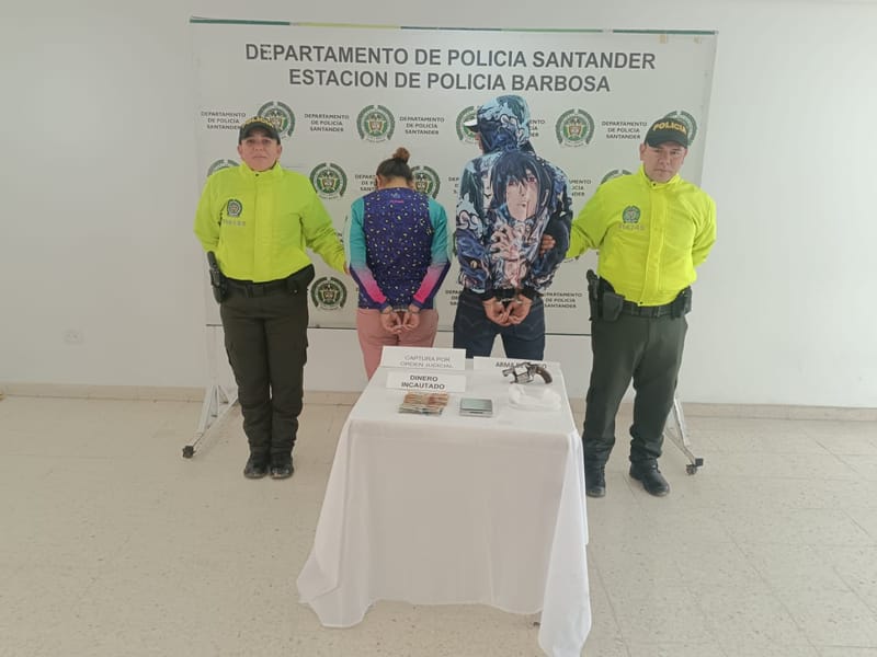 Cae pareja criminal en Santander con arma, droga y cuentas pendientes por homicidio imagen de la publicación