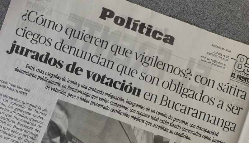 “Está bien, ya entendimos, no convocaremos cieguitos para vigilar las elecciones”: Registraduría imagen de la publicación