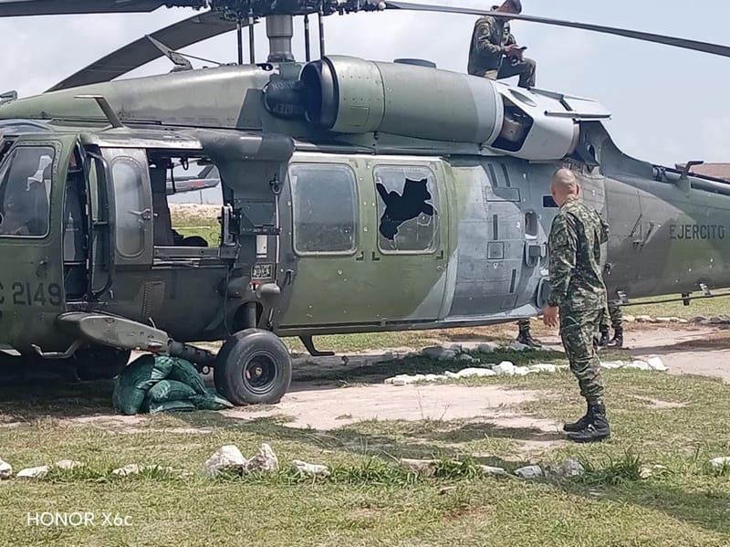Ataque armado contra helicóptero del Ejército en el sur de Bolívar imagen de la publicación