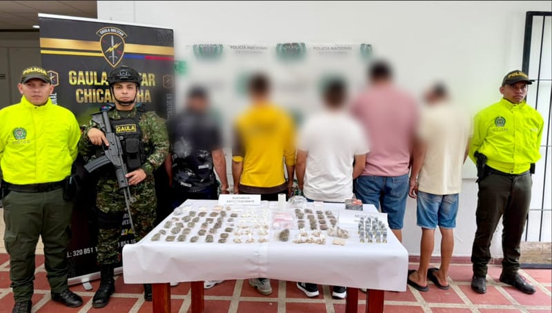 Cinco capturados por tráfico de drogas en zona rural de El Carmen de Chucurí imagen de la publicación