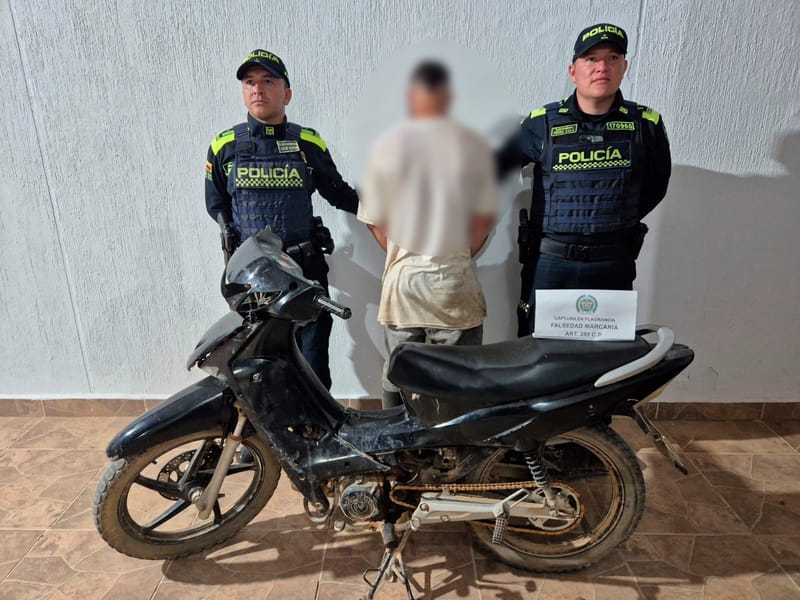 Hombre fue capturado por falsedad marcaria en Betulia imagen de la publicación