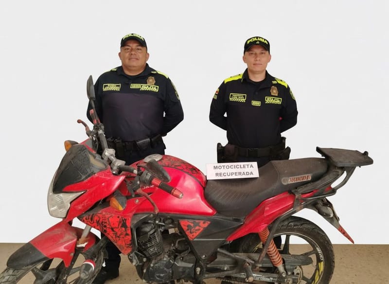 Policía de Santander recupera motocicleta hurtada en el 2021 imagen de la publicación