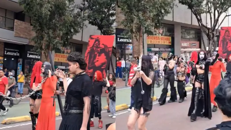 Grupo de ‘satánicos’ entorpeció misa de Viernes Santo en Bogotá imagen de la publicación