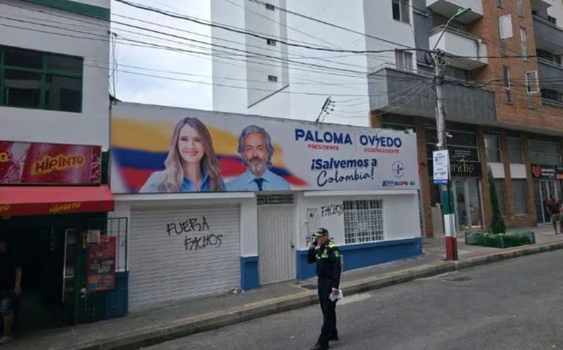 Otra vez fue vandalizada la sede política de Paloma Valencia en Bucaramanga imagen de la publicación